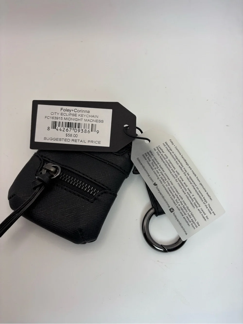 Foley + Corinna NWT Black Leather Mini Keychain Pouch